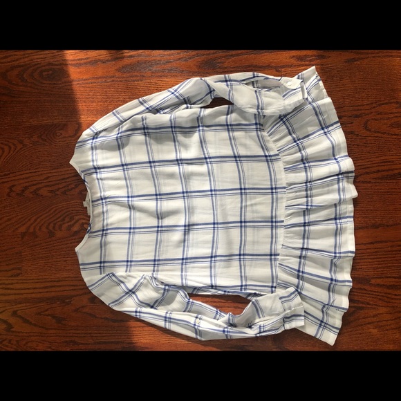 Loft peplum flowy plaid top - Picture 6 of 6